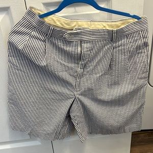 Berle Pleated Seersucker Shorts